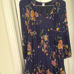 Navy Floral Dress